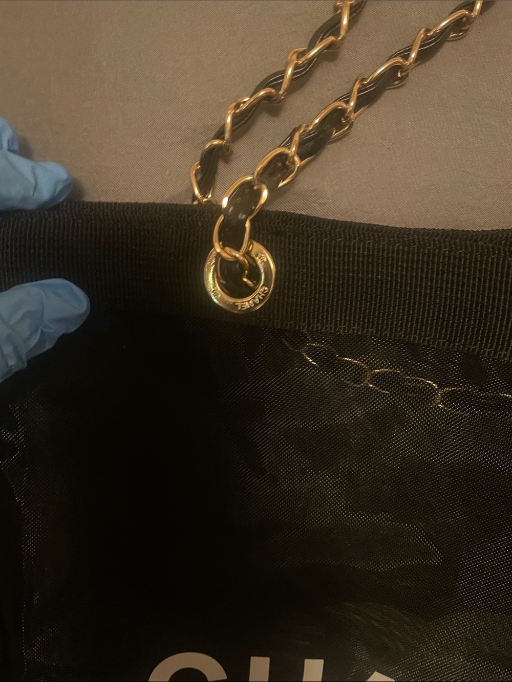 VIP Paris Black Mesh Tote with Small Pouch - Picture 6 of 17